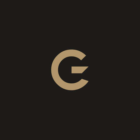 Letter G vector line logo design. Creative minimalism logotype icon symbol.のイラスト素材