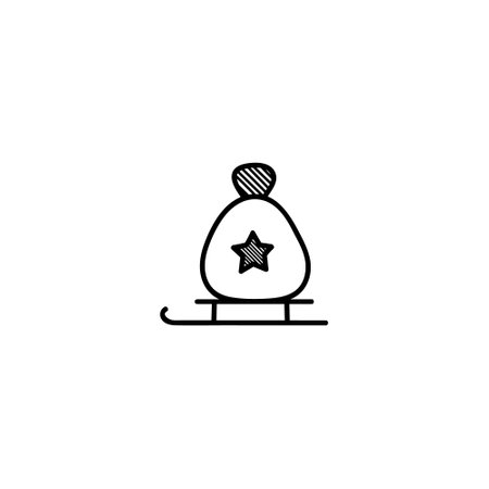 Modern Flat Christmas Icons for Design Projects - Black and White Illustrations, Vector. Christmas icon illustration vector symbol.のイラスト素材