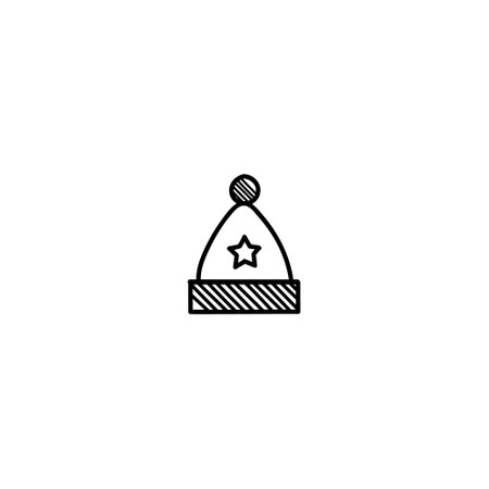 Modern Flat Christmas Icons for Design Projects - Black and White Illustrations, Vector. Christmas icon illustration vector symbol.のイラスト素材