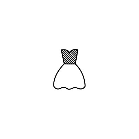 Hand Drawn Clothing and accessory sketch icon for web. Cute outline hand drawn clothing and accessory vector icon illustrations isolated on white background.のイラスト素材