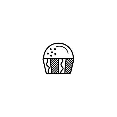 Hand Drawn bakery illustration doodle icon for web. Cute outline hand drawn bakery items vector icon illustrations isolated on white background. Perfect for dessert menu or food package design.のイラスト素材