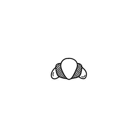 Hand Drawn bakery illustration doodle icon for web. Cute outline hand drawn bakery items vector icon illustrations isolated on white background. Perfect for dessert menu or food package design.のイラスト素材