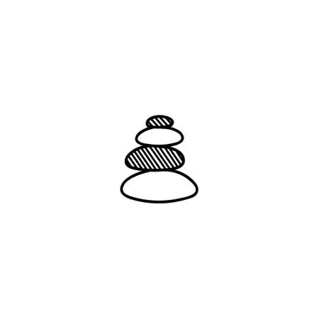 Hand Drawn spa and saloon illustration doodle icon. Outline hand drawn spa and saloon items vector icon illustrations isolated on white background. Perfect for spa and women salon centers.のイラスト素材
