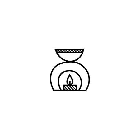 Hand Drawn spa and saloon illustration doodle icon. Outline hand drawn spa and saloon items vector icon illustrations isolated on white background. Perfect for spa and women salon centers.のイラスト素材