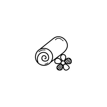 Hand Drawn spa and saloon illustration doodle icon. Outline hand drawn spa and saloon items vector icon illustrations isolated on white background. Perfect for spa and women salon centers.のイラスト素材