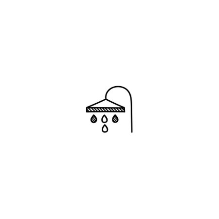 Hand Drawn spa and saloon illustration doodle icon. Outline hand drawn spa and saloon items vector icon illustrations isolated on white background. Perfect for spa and women salon centers.のイラスト素材