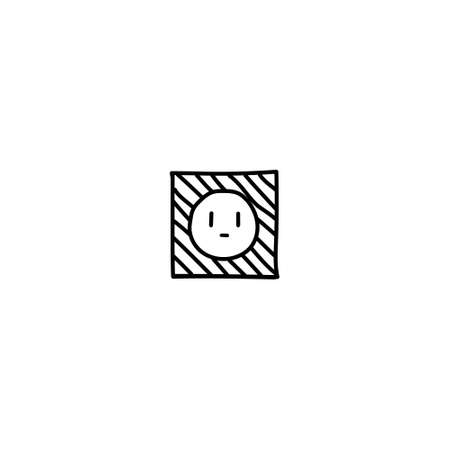 Hand Drawn eco sign doodle illustration icon. Outline hand drawn eco ,eco friendly item vector icon illustrations isolated on white background.のイラスト素材