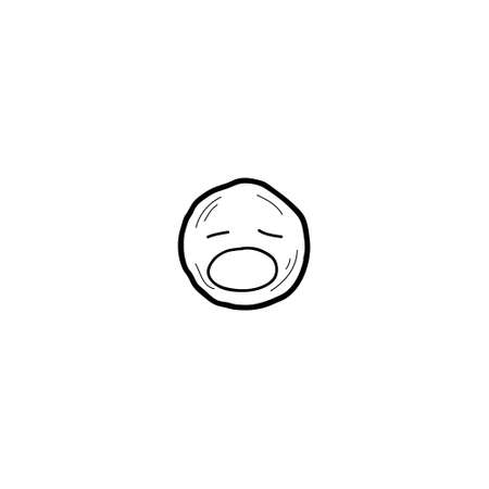 Confuse hand drawn doodle emojiのイラスト素材