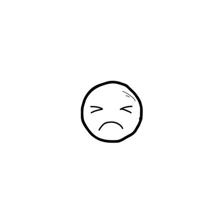 Sad hand drawn doodle emojiのイラスト素材