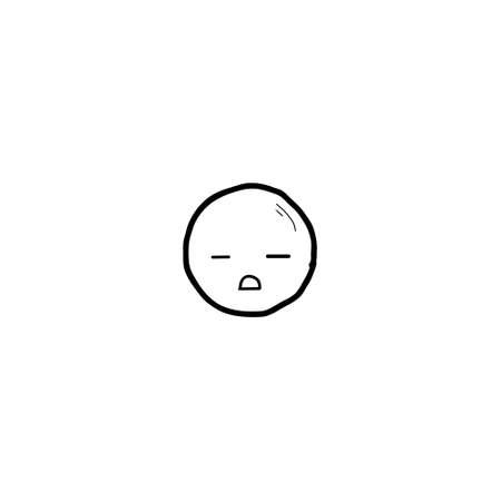 Confuse hand drawn doodle emojiのイラスト素材