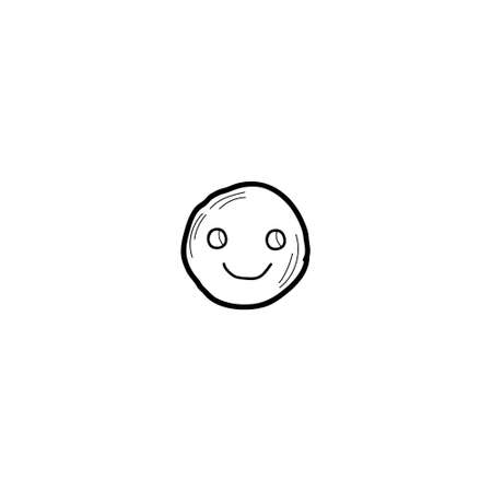 Happy hand drawn doodle emojiのイラスト素材