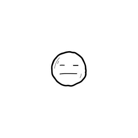 Sad hand drawn doodle emojiのイラスト素材