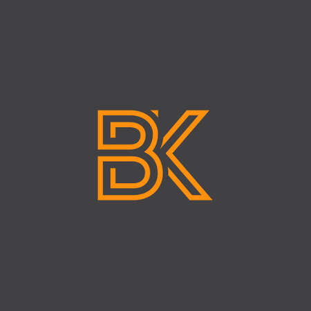 creative Letter BK logo design elements. simple letter BK letter logo, Business corporate letter BK logo design vectorのイラスト素材