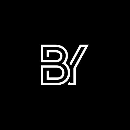 creative Letter BY logo design elements. simple letter BY letter logo, Business corporate letter BY logo design vectorのイラスト素材