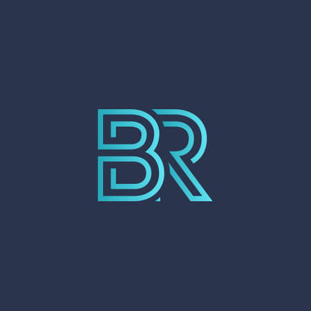 creative Letter BR logo design elements. simple letter BR letter logo, Business corporate letter BR logo design vectorのイラスト素材