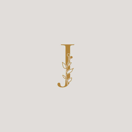 Graphic Floral Initial Alphabet J flowers bouquet composition. Unique collection for wedding invites decoration, and many other concept ideas.のイラスト素材