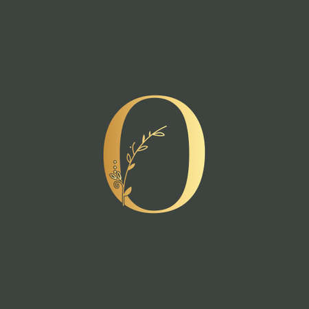 Graphic Floral Initial Alphabet O flowers bouquet composition. Unique collection for wedding invites decoration, and many other concept ideas.のイラスト素材