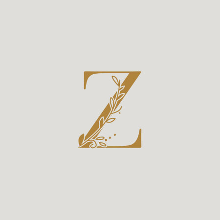 Graphic Floral Initial Alphabet Z flowers bouquet composition. Unique collection for wedding invites decoration, and many other concept ideas.のイラスト素材