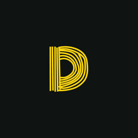 D logo, Initial lettering handwriting or handwritten for identity. Logo hand drawn Calligraphy lettering and hand drawn Vector illustration.のイラスト素材