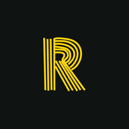 R logo, Initial lettering handwriting or handwritten for identity. Logo hand drawn Calligraphy lettering and hand drawn Vector illustration.のイラスト素材