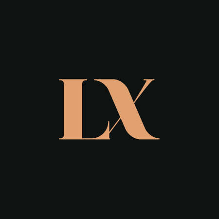 Abstract letter LX logo. This logo icon incorporate with abstract shape in the creative way. Professional trendy premium Business logoのイラスト素材