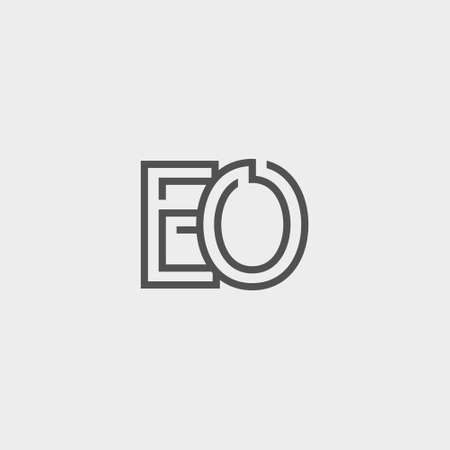 Professional Innovative Initial EO logo. Minimal elegant Monogram. Premium Business Artistic Alphabet symbol and signのイラスト素材