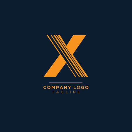 Abstract letter X logo design. Creative, Premium Minimal emblem design template. Graphic Alphabet Symbol for Corporate.のイラスト素材
