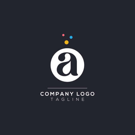 Dots Letter A Logo. A Letter Design Vector with Dots. Vector Lettering Illustration of a Colorful Alphabet with Bubbles.のイラスト素材