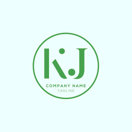 Creative modern KJ Letter Business Logo Design Alphabet Icon Vector Symbol. Creative elegant letter KJ logo template.のイラスト素材