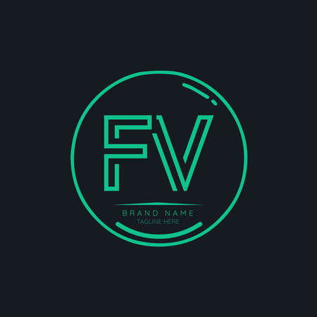 Creative FV initial letter logo design elements. Modern Minimalist business letter logo vector design template.のイラスト素材