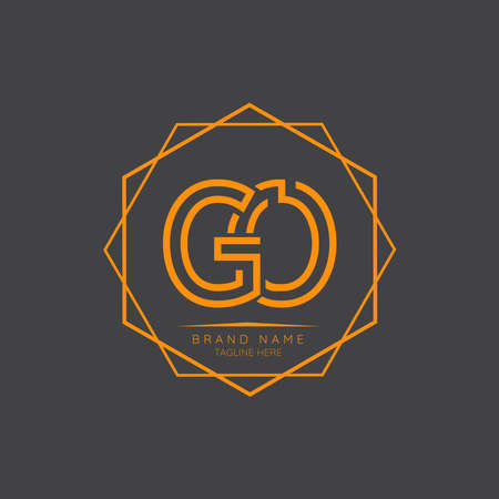 Creative GO initial letter logo design elements. Modern Minimalist business letter logo vector design template.のイラスト素材