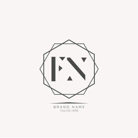 Modern Luxury FN Letter Business Logo Design Alphabet Icon Vector Symbol. Creative minimal letter logo template.のイラスト素材