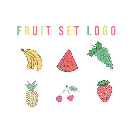 Fruit set logo vector design template illustrationのイラスト素材