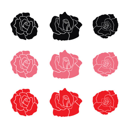 Flowers set icon design illustration. Modern vector templateのイラスト素材