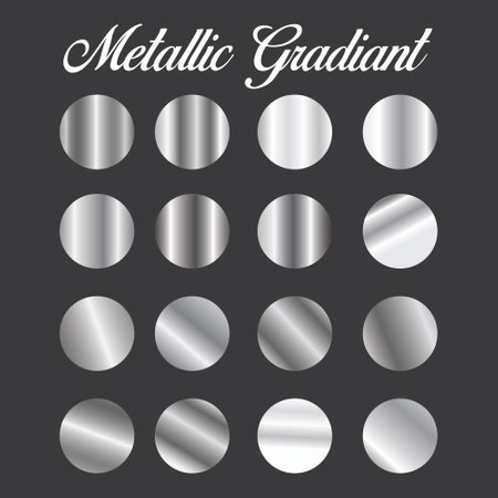 Metallic Gradient vector set. Modern vector icon design templateのイラスト素材