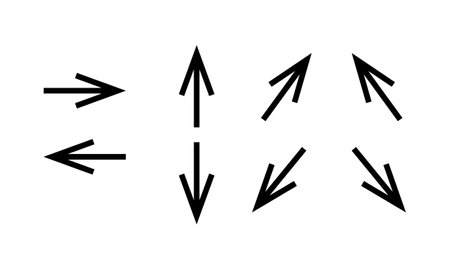 Arrows set pointing on different sides vector icon. Modern vector icon design illustrationのイラスト素材