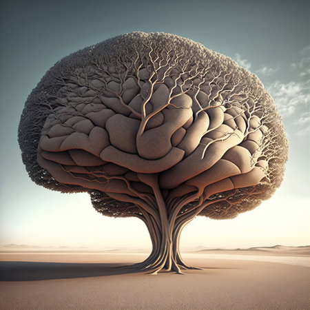 Emotional Intelligence Tree - A Symbolic Representation of the Brain's Capacity for Emotional Growth. Generative AIの素材
