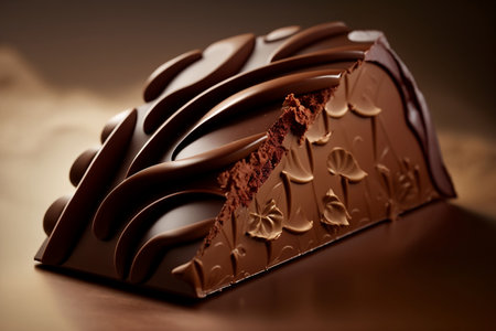 Single piece of chocolate on a neutral background, Generative Aiの素材
