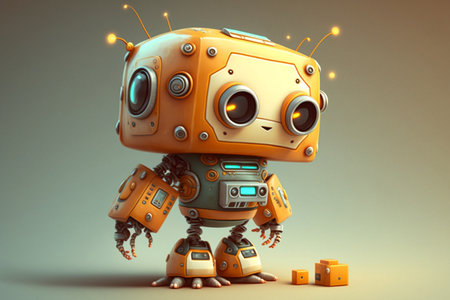 Cute 3D Cartoon Robot Characterの素材