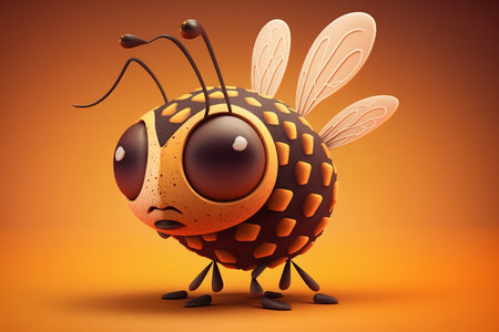 Illustration of a cartoon wasp characterの素材