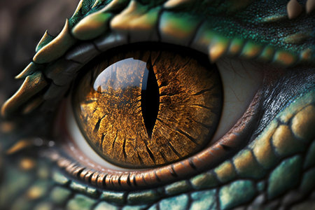 close-up illustration of a dragon's eyeの素材