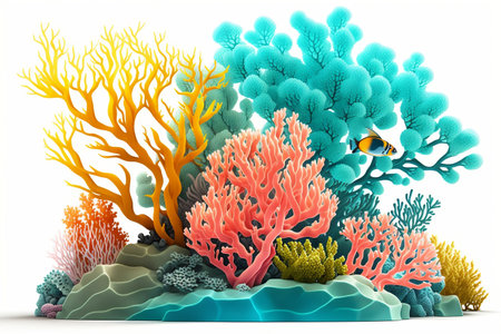 3d rendering of Coral Reef isolated on transparent backgroundの素材