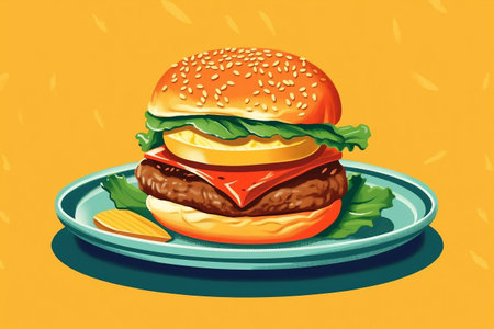 Burger Illustrations design. Hamburger dayの素材