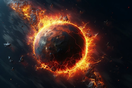 Striking Particles on Fantasy Planet Surface Generative Ai.の素材