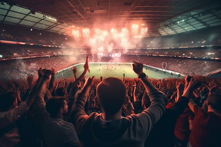 Celebrating Soccer Victory: Fans from Behind Generative AIの素材