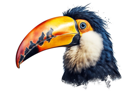 Isolated Toucan Face Shot on Transparent backgroundの素材