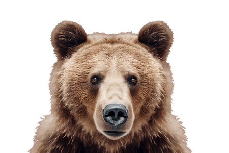 Isolated Bear Face Shot on Transparent Backgroundの素材