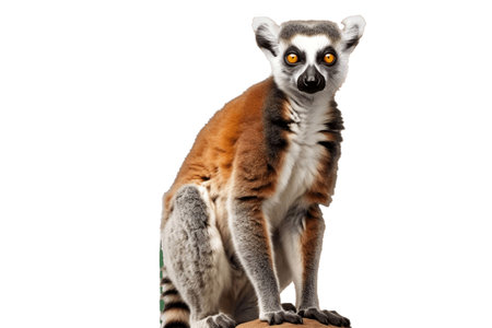 Standing Lemur Isolated on transparent background for a Captivating Presenceの素材