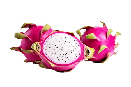Dragon Fruit Pitaya Fruit Sweet Food on Transparent Backgroundの素材