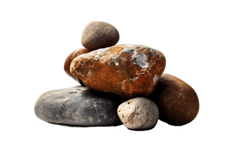 Stone River Stone Rock Boulder Mountain isolated on transparent backgroundの素材